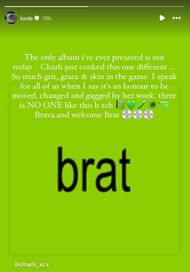 Lorde's story praising Brat (Image via Instagram/ @lorde)